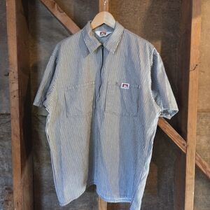 Ben Davis Brown and White Striped Casual Shirt